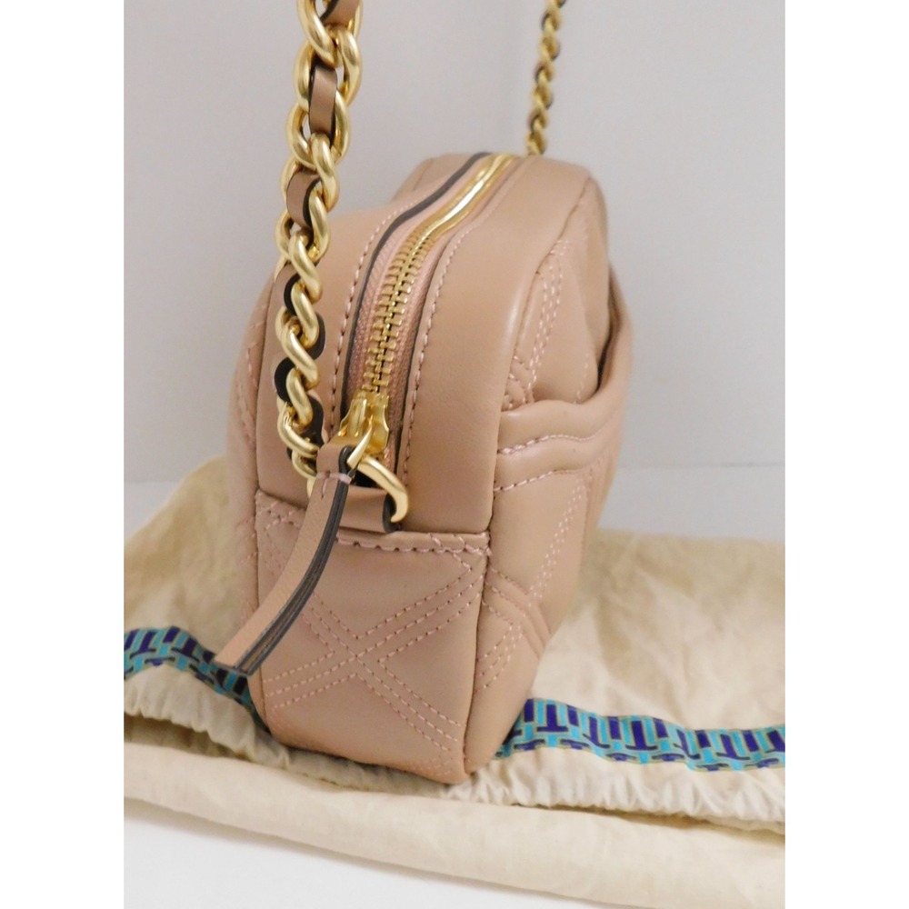 New Tory Burch Fleming Pink Quilted Camera Crossbody Shoulder‎ Bag NWOT - Picture 7 of 8